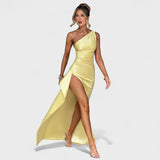 Nicole - Asymmetrical Satin Dress