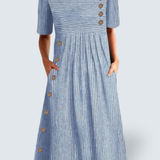 Faith - Elegant Striped Summer Midi Dress