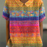 Sarah - Floral Striped Blouse