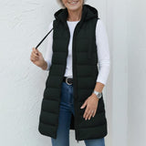 PIPER - Casual Sleeveless Hood Long Puffer Vest