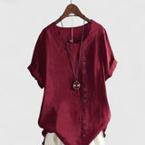 Sarah - Comfortable Short Sleeve Blouse
