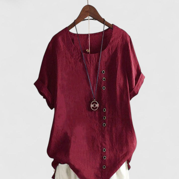 Sarah - Comfortable Short Sleeve Blouse