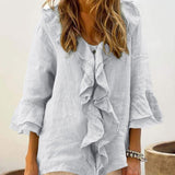 DELILAH - Women Chic Bell Sleeve Ruffle Top