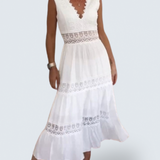 Brigitte - Handcrafted Lace Dress with V-Neckline