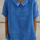 Annabelle - Striped Geometric Blouse
