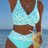 Béatrice - Two-Piece Bikini with Cut-Out Bra and Diamond Pattern