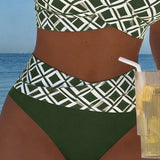 Béatrice - Two-Piece Bikini with Cut-Out Bra and Diamond Pattern