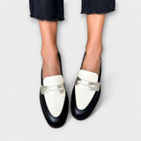 Clara - Black Metallic Loafers