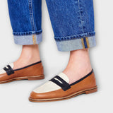 Naomi – Brown Round-Toe Loafers