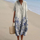 Kayla - Dress with Porcelain Print
