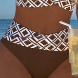Béatrice - Two-Piece Bikini with Cut-Out Bra and Diamond Pattern