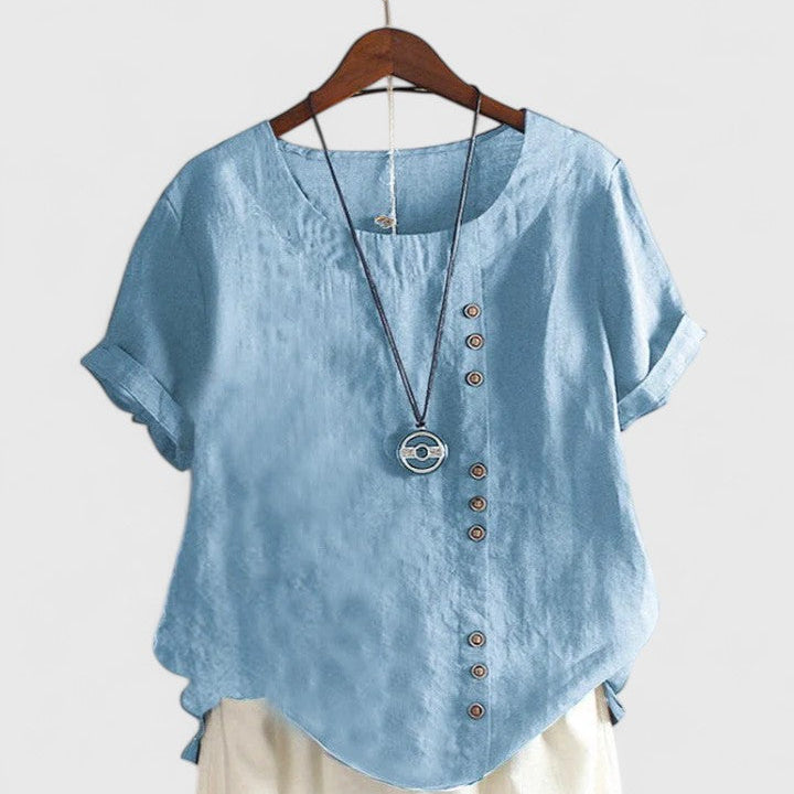 Sarah - Comfortable Short Sleeve Blouse