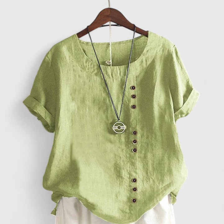 Sarah - Comfortable Short Sleeve Blouse