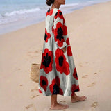 Léonie - Floral Maxi Dress in Red