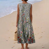 Éliane - Embroidered Floral Field Dress