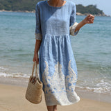 Lucy - Dress with Plant and Flower Print