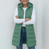 PIPER - Casual Sleeveless Hood Long Puffer Vest