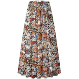 Autumn and Winter Floral Print Elastic Waist Skirt