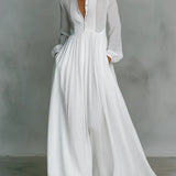 Coralie - Flowing Button-Front Maxi Dress