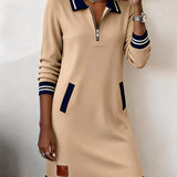 Abigail - Chic Long Sleeve Cotton Dress