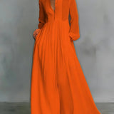 Jessica - Flowing Button-Front Maxi Dress