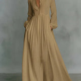 Anne - Flowing Button-Front Maxi Dress