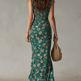 Alice - Retro Boho Maxi Dress with Flowing Sleeves and Side Slit