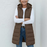 PIPER - Casual Sleeveless Hood Long Puffer Vest