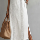 Savannah - Sleeveless Lace Detail Midi Dress