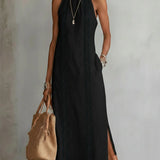 Zara - Sleeveless Lace Detail Midi Dress