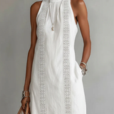 Savannah - Sleeveless Lace Detail Midi Dress