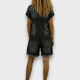 Rachel - Vintage Short Jumpsuit in Cotton with Denim Look