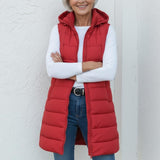PIPER - Casual Sleeveless Hood Long Puffer Vest