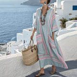 Elegant Rose - Long Beach Dress for a Stylish Summer Look