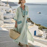 Elegant Rose - Long Beach Dress for a Stylish Summer Look