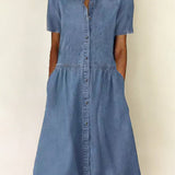 Jade - Short Sleeve Denim Dress