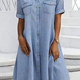 Bailey - Casual Denim Style Midi Dress