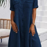 Bailey - Casual Denim Style Midi Dress